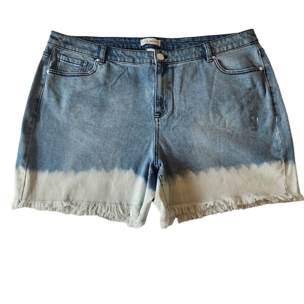 Lane Bryant Ombre Fringe Denim Jean Shorts Plus Size 24